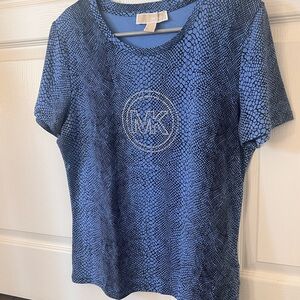 Michael Kors Blue Patterned Women's Top